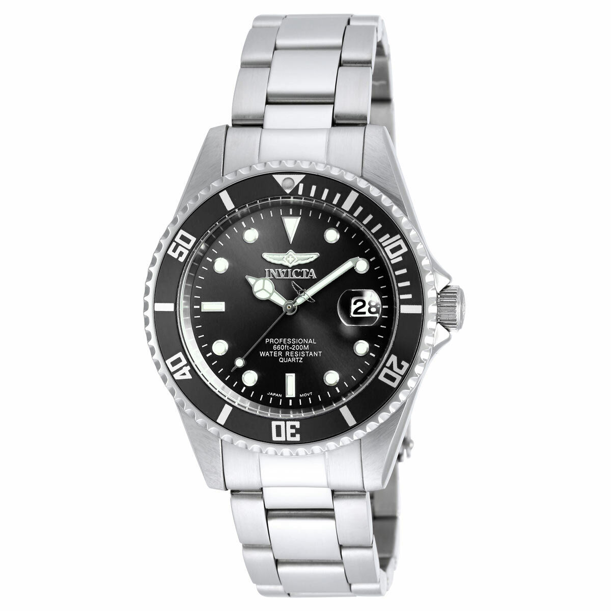 Invicta Men's Watch Pro Diver Quartz Black Dial Dive Quartz Bracelet 8932OB