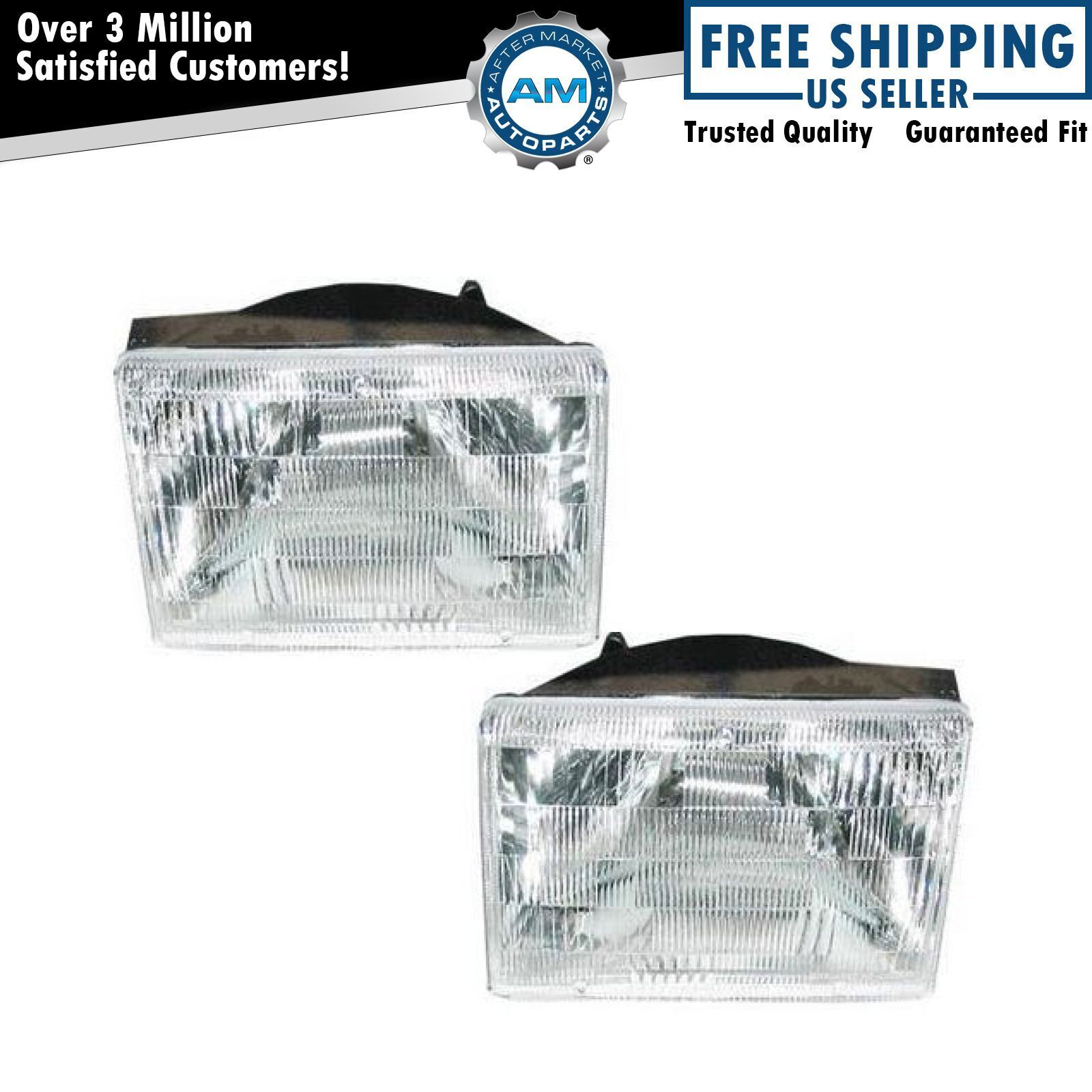 Headlights Headlamps Left & Right Pair Set for 93-98 Jeep Grand Cherokee