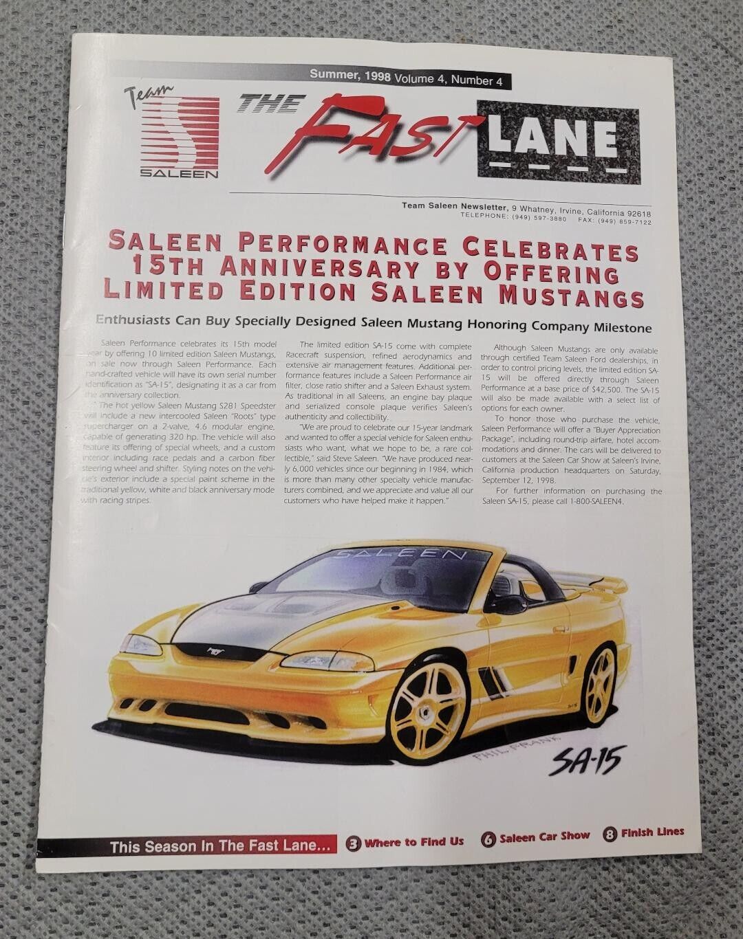 Team Saleen The Fast Lane Summer 1998 Volume 4 Number 4