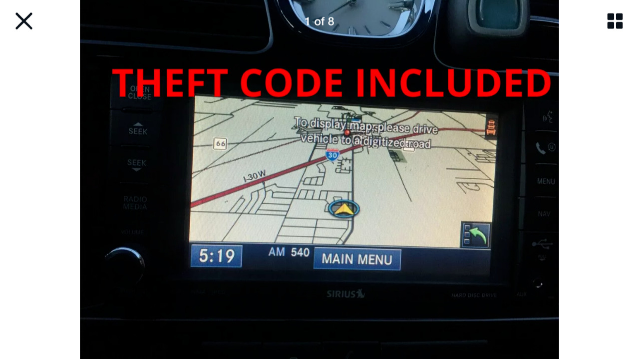 10-16 dodge jeep chrysler navigation dvd radio with theft code RHR