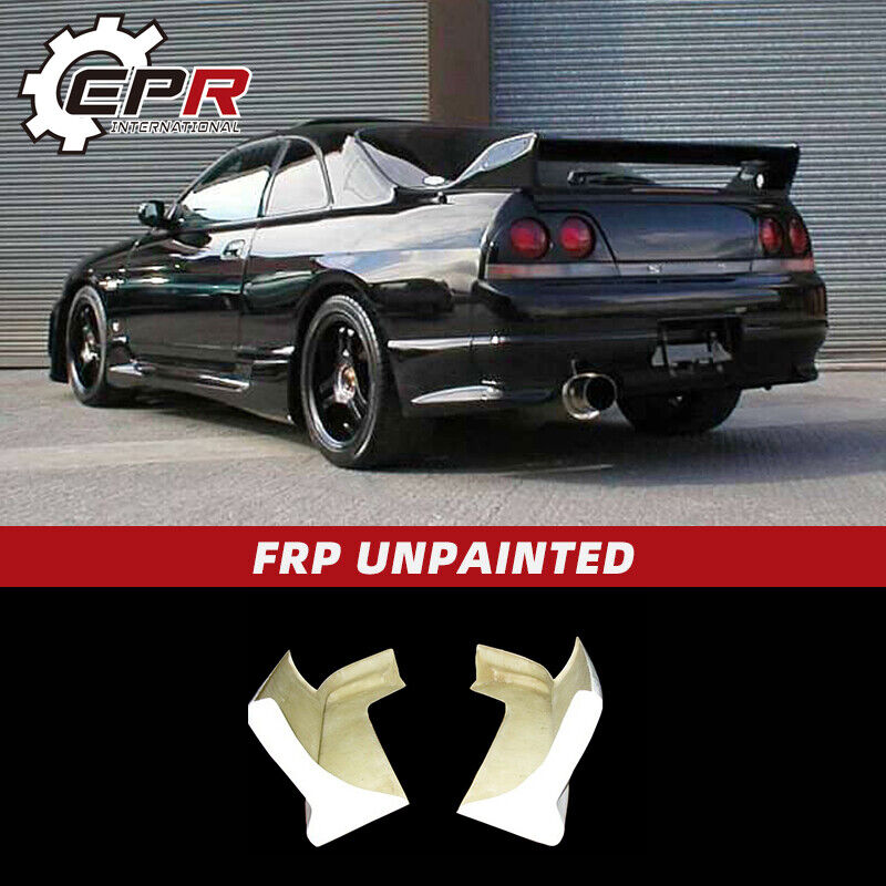 For Nissan Skyline R33 GTR TS Style FRP Rear Bumper Spats Add On Extension Trim