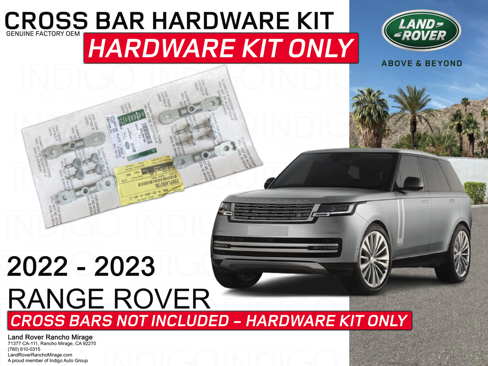 2022-2023 RANGE ROVER Cross Bar Hardware Kit ONLY Genuine Factory OEM VPLKR0195