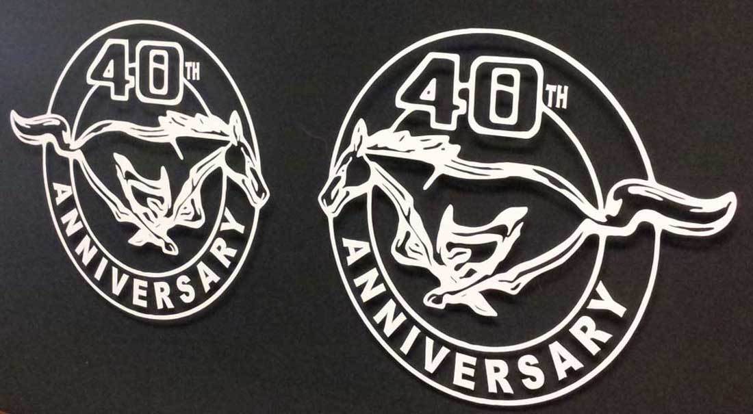 MUSTANG 40TH ANNIVERSARY / VINYL DECAL STICKERS, 5 1/2\