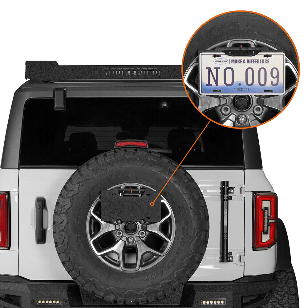 Rear License Plate Relocation Kit w/Led Light for Ford Bronco 2021 2022 2023