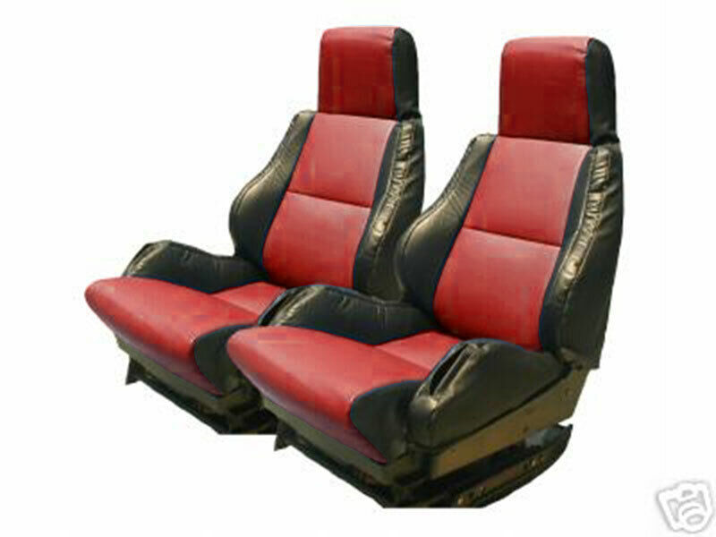 FOR CHEVY CORVETTE C4 SPORT TYPE5 1984-1993 BLACK/RED IGGEE CUSTOM SEAT COVERS