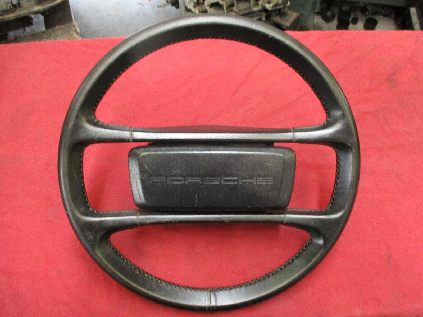Porsche 944 Steering Wheel Original Leather Wrapped USED 944-347-084-08 (05 PUR)