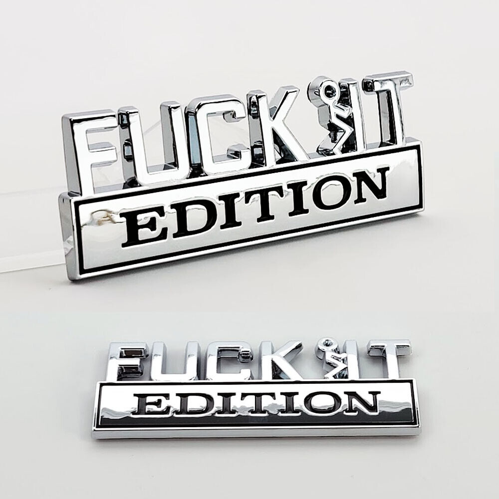 2pc F*CK IT GUY EDITION Chrome emblem Badges fits Chevy Toyota Ford Car Truck