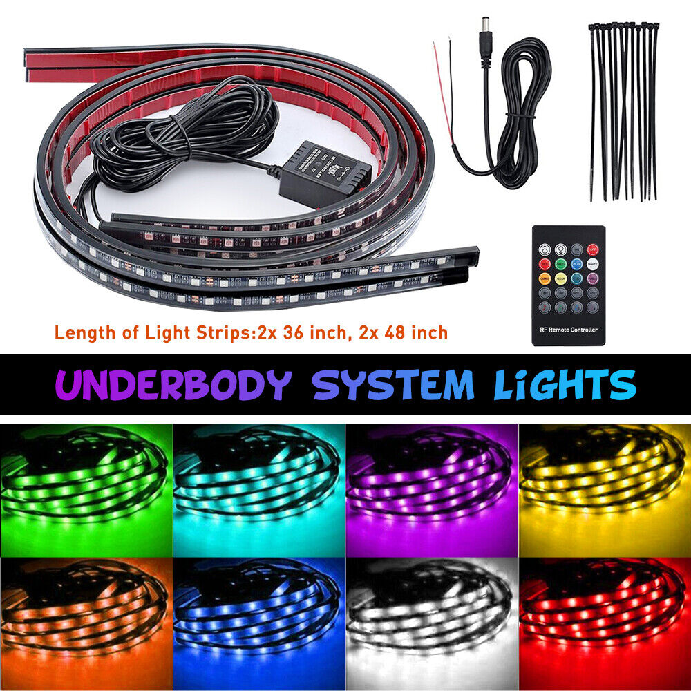 RGB LED Strip Under Car Tube Underglow Underbody System Neon Light Kit 5050 EOA