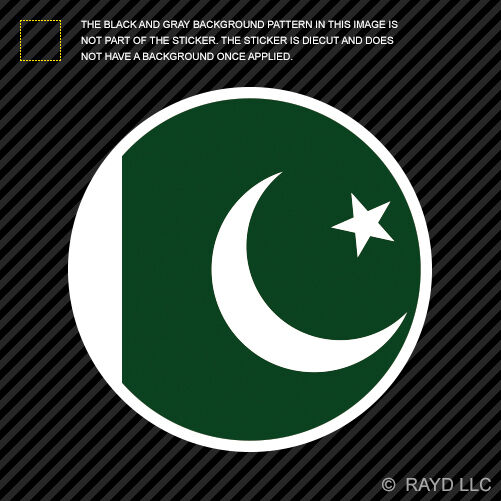 Round Pakistani Flag Sticker Die Cut Decal Self Adhesive Vinyl Pakistan PAK PK