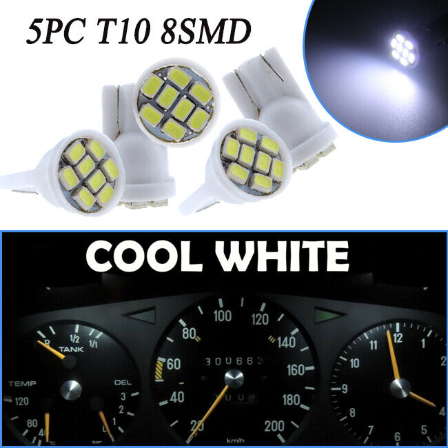 T10 8-SMD Cool White For Chevy Caprice 85 90 Gauge Cluster LED Dashboard Bulb