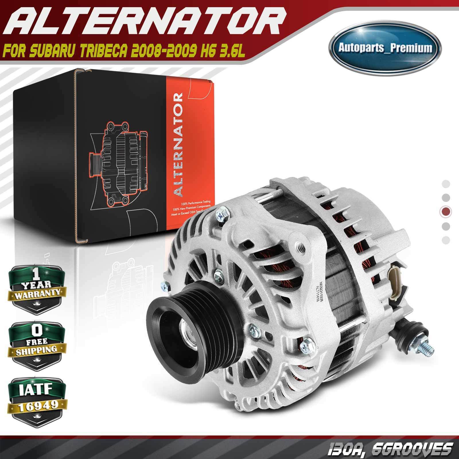 New Alternator for Subaru Tribeca 2008 2009 H6 3.6L 130A 12V CW 6-Groove Pulley