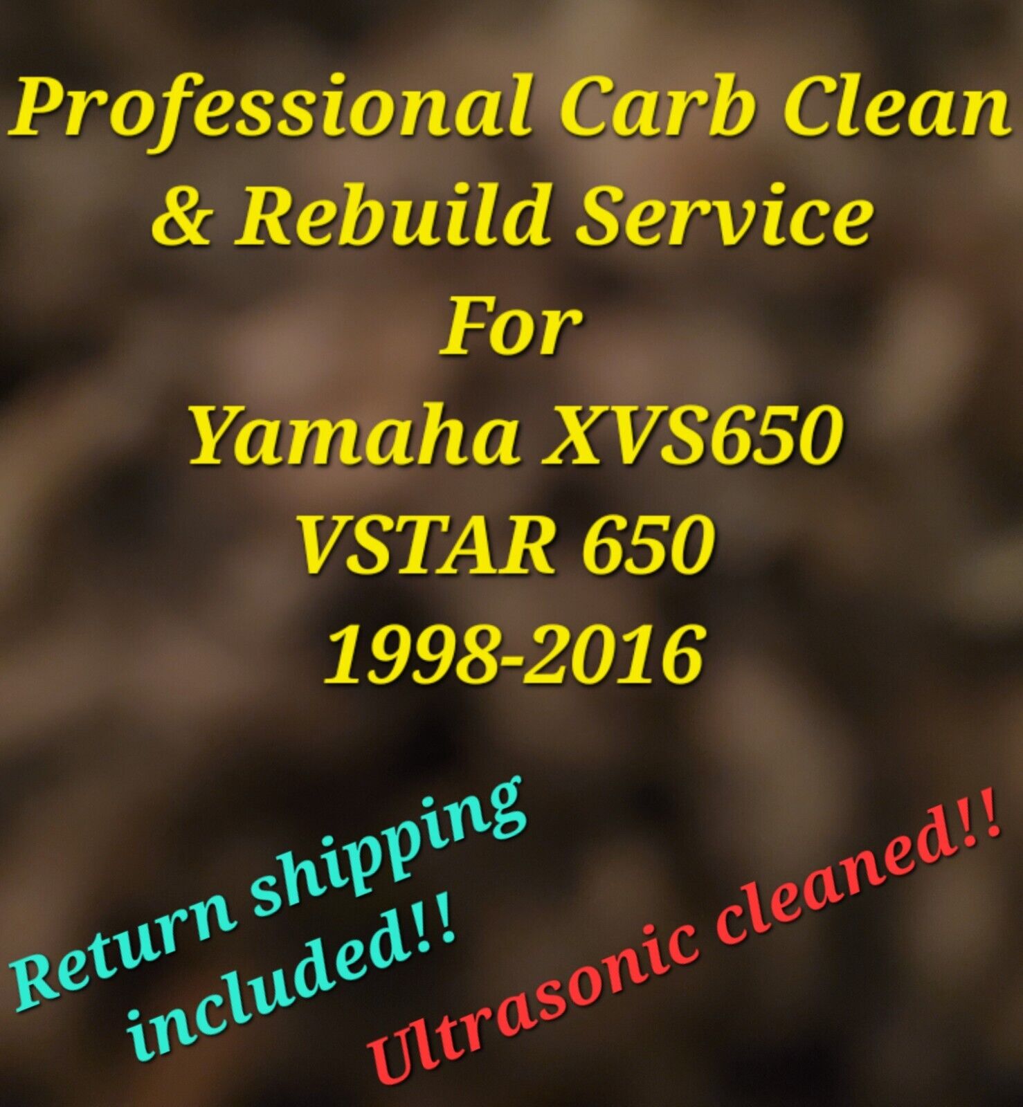 1998-2016 Yamaha VSTAR 650 Professional Carb Clean & Rebuild Service XVS650