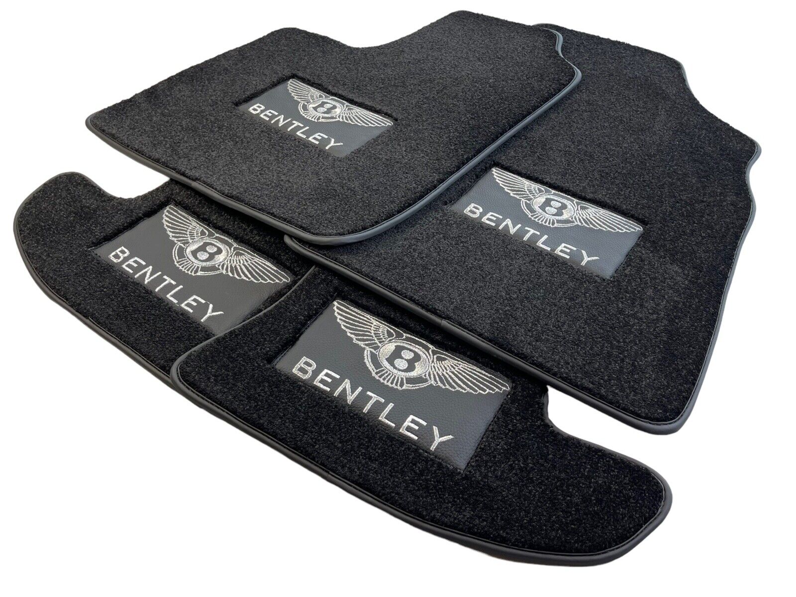 Floor Mats For Bentley Continental GT Premium Black Carpets Set With Emblem LHD 