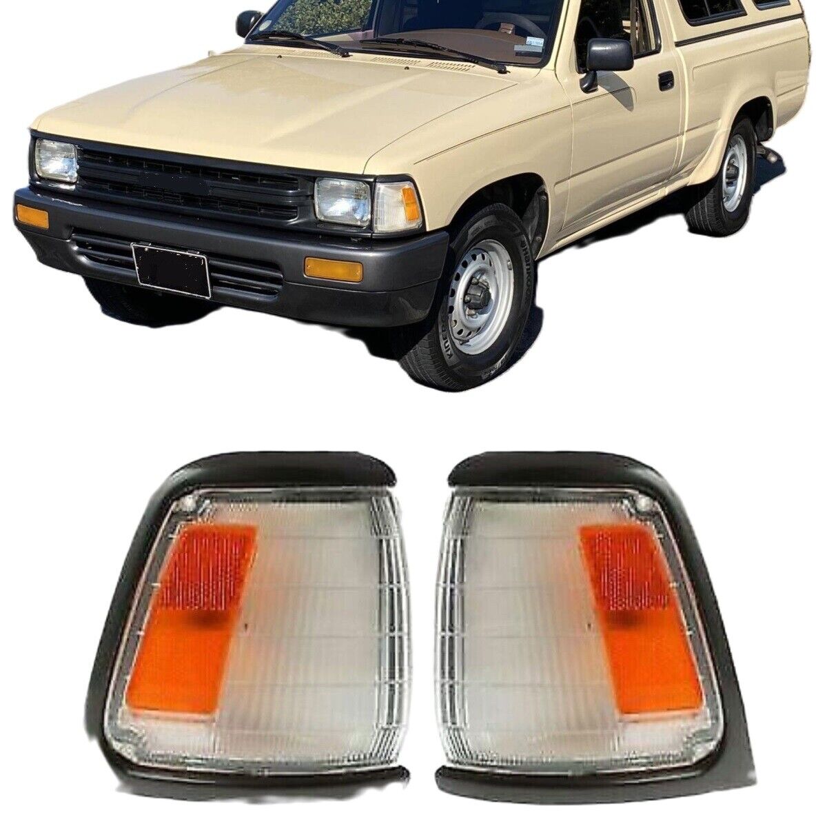 Fits 1989-1991 Toyota Pickup DLX/SR5 Front Parking Cornering Signal Lights PAIR