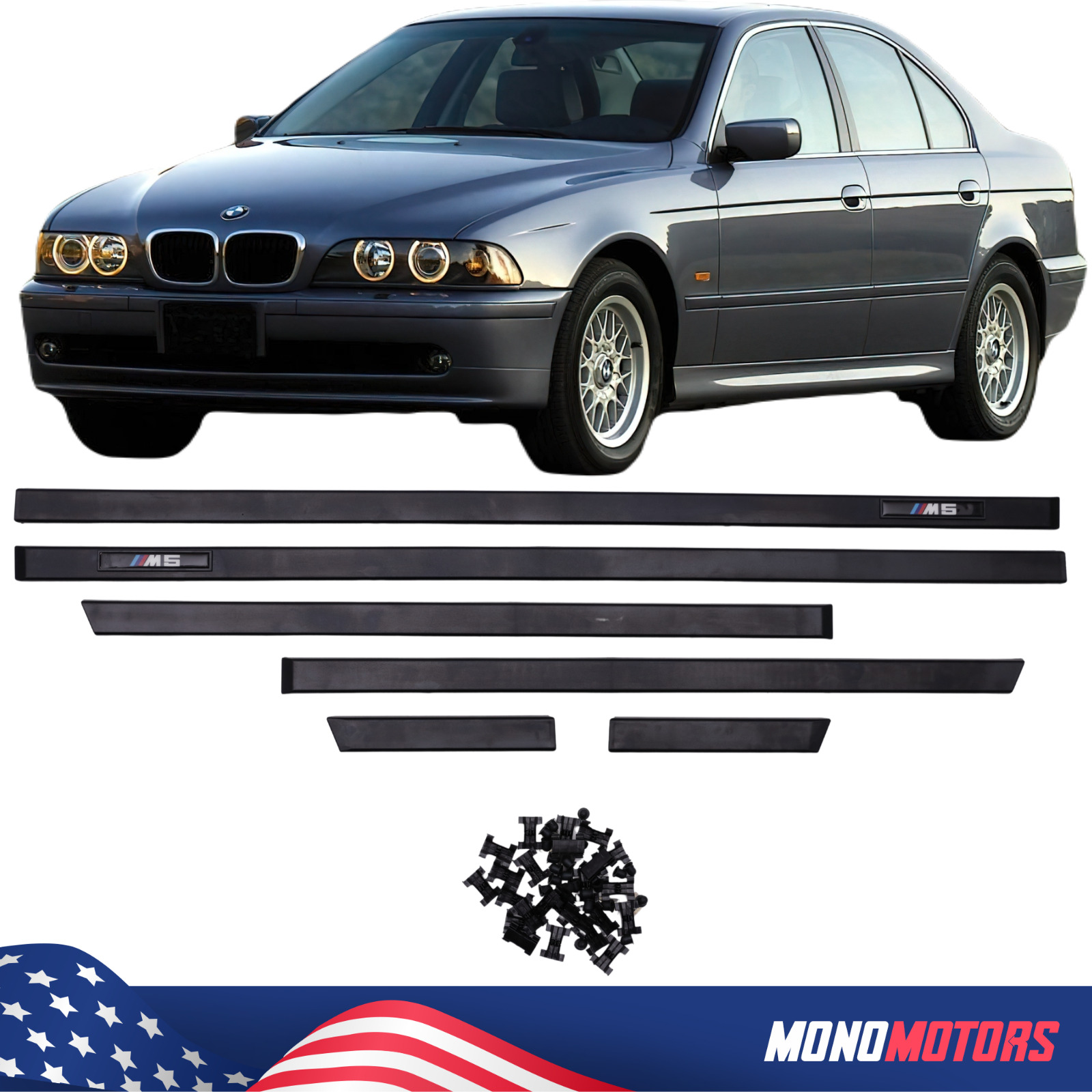 BODY SIDE MOULDING TRIM For BMW E39 M5 STYLE 5 SERIES SEDAN FREE FAST SHIPPING