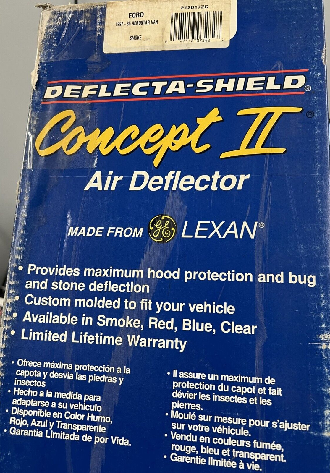 DEFLECTA SHIELD CONCEPT II AIR DEFLECTOR FORD 1997-1986 AEROSTAR VAN - SMOKE