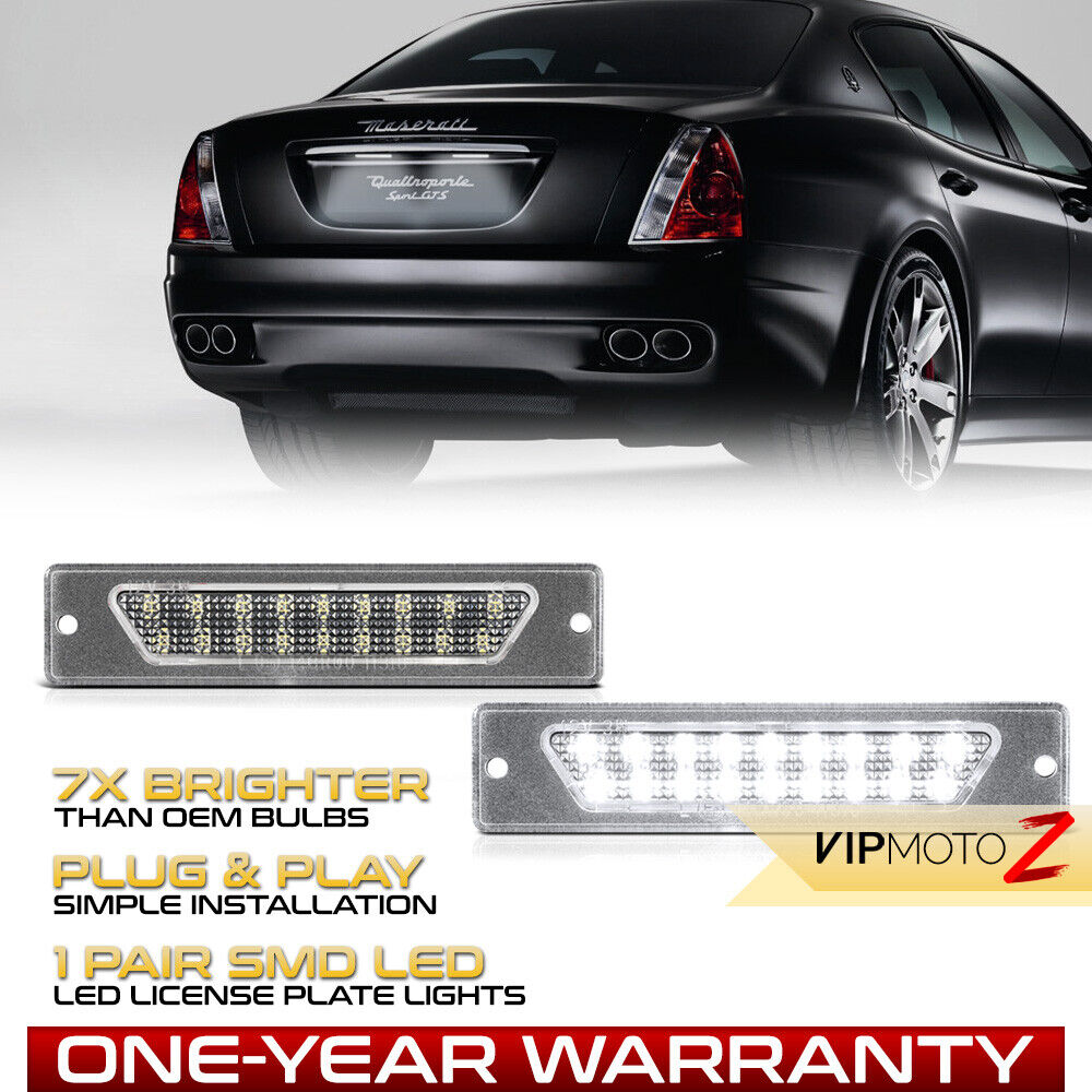 Full LED License Plate Tag Lights Lamps For 2003-2012 Maserati Quattroporte