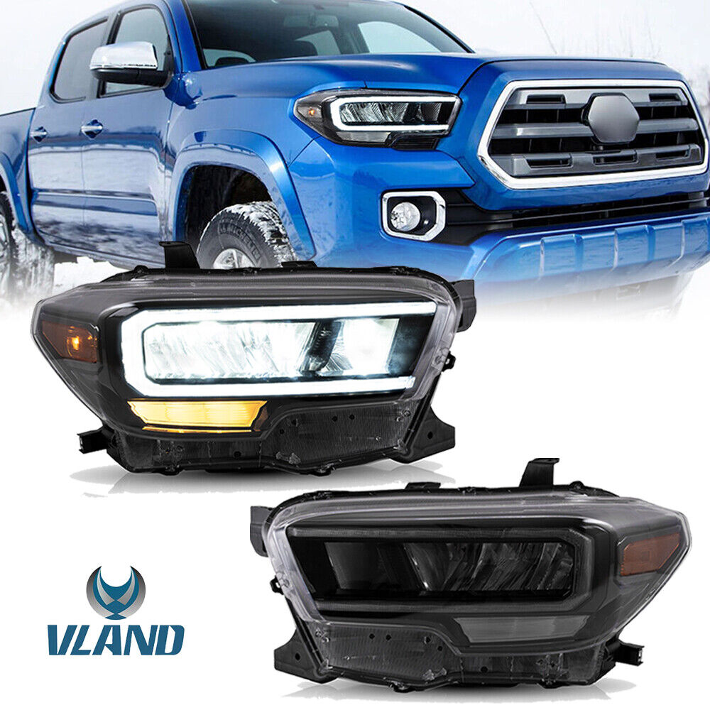 1 Pair Full LED Matrix Headlights DRL Front Lamps For 2015-2023 Toyota Tacoma