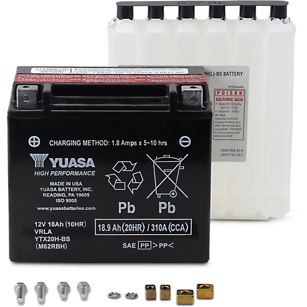 Yuasa Fresh Pack High Performance Maintenance-Free AGM Battery (YTX20H-BS)
