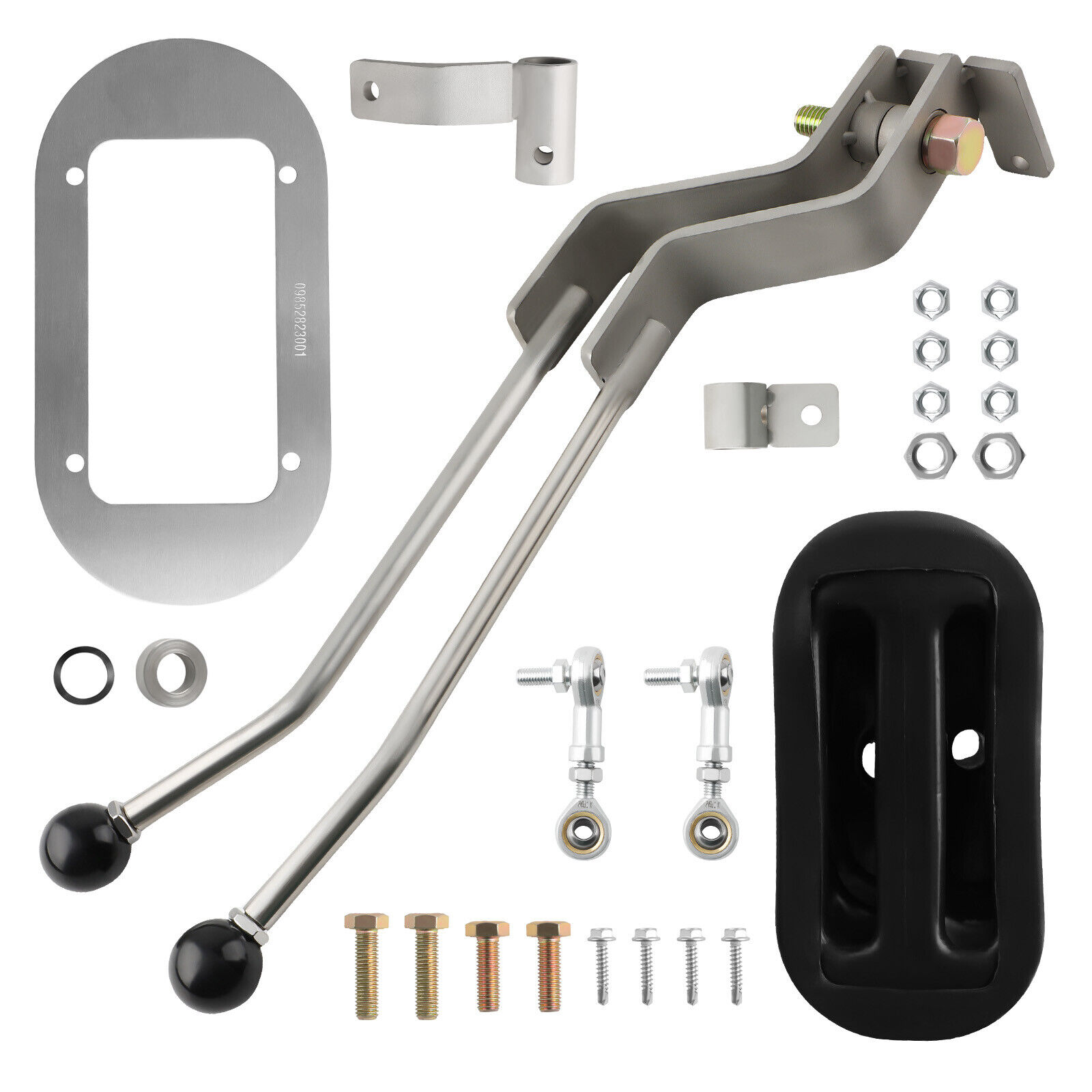 Stainless Twin-stick Shifter + Boot Kit for NP205 8-Bolt Transfer Case NP205GM8