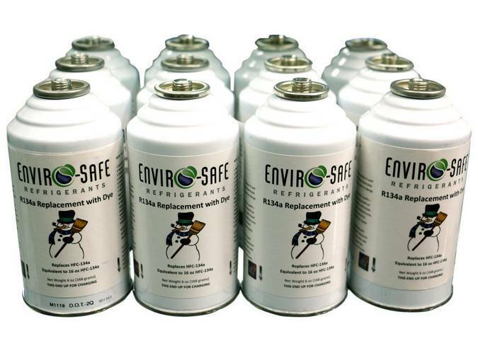 Enviro-Safe R134a Replacement Refrigerant with dye case 12 Cans, R134a 