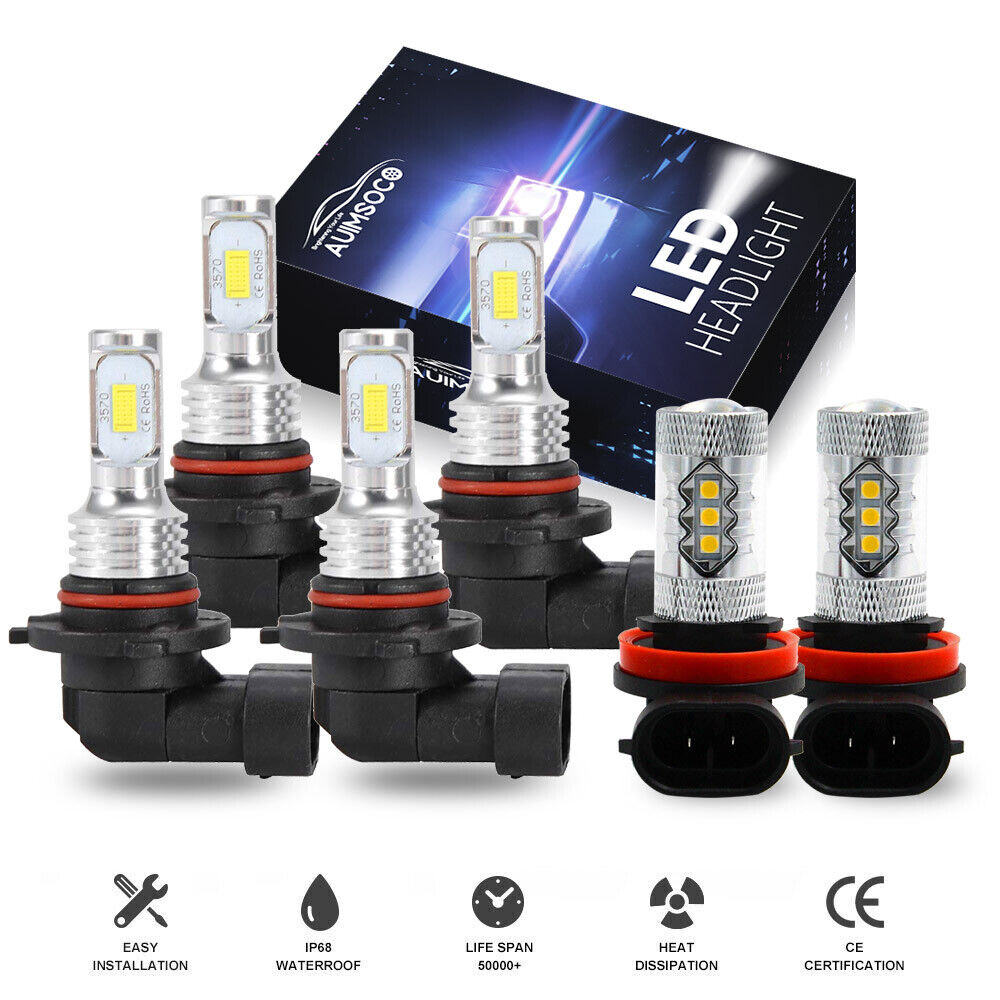 For Toyota Corolla 2009-2015 2016 LED Headlight Kit High Low Beam Bulbs 6000K 6x