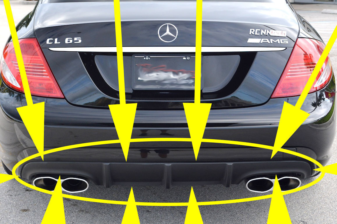 MERCEDES BENZ CL63 65 AMG REAR BUMPER LOWER DIFFUSER VALANCE COVER 08-10 GENUINE