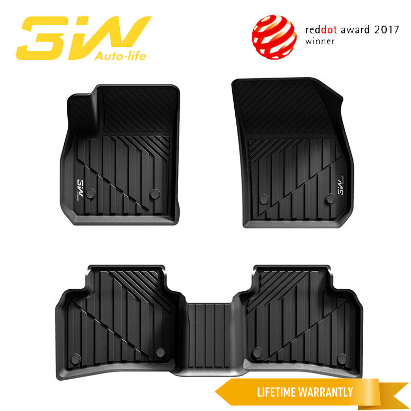 3W Floor Mats Fit for Cadillac XTS 2013-2019 TPE All Weather Car Floor Liner