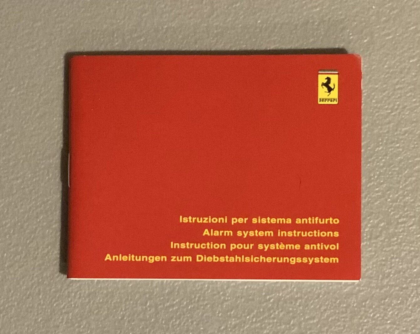 Ferrari 355/550/456 Alarm System Instructions Manual | (1401/98) | Original 
