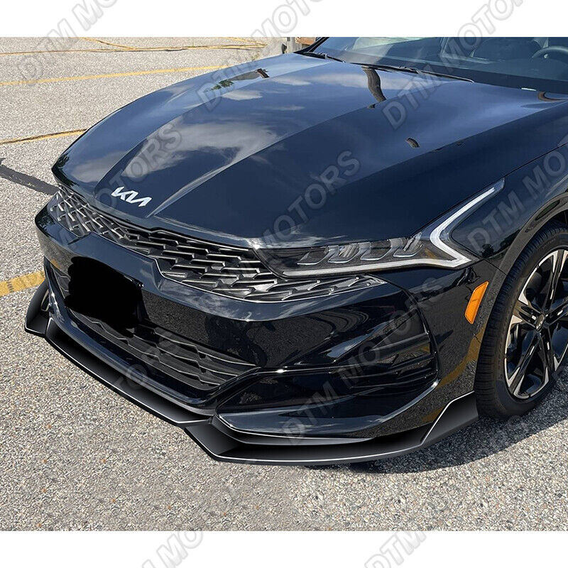 For 21-23 Kia K5 GT-Line Models Painted Black Front Bumper Lip Body Kit Spoiler