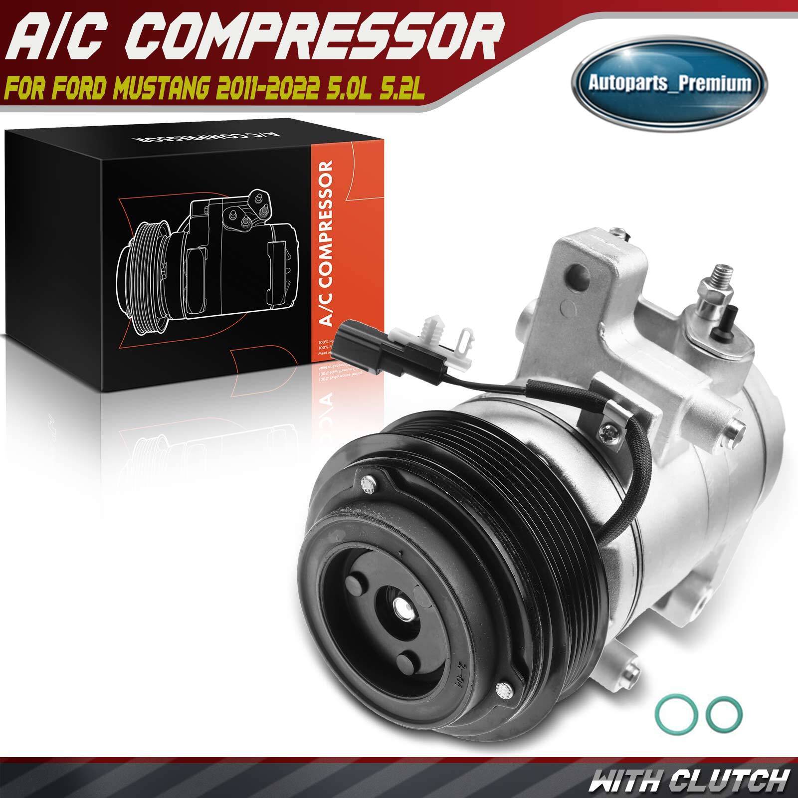 A/C Compressor w/ Clutch & Pulley for Ford Mustang 2011-2022 5.0L 5.2L DKS17DS
