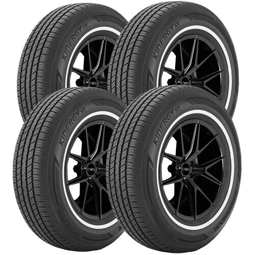 (QTY 4) 215/75R14 Hankook Kinergy ST H735 100T SL White Wall Tires