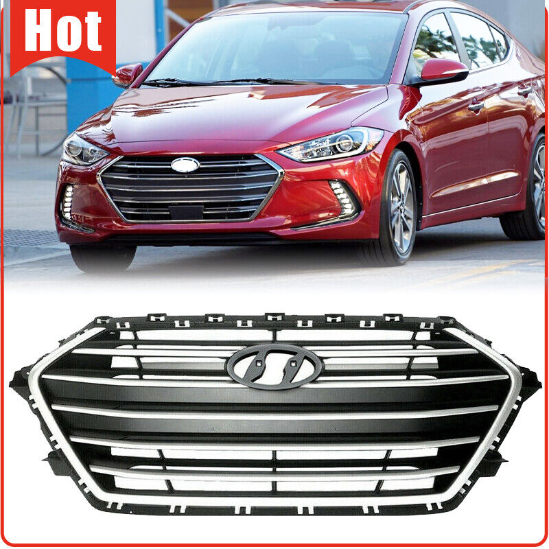 Fit For 2017-2018 Hyundai Elantra Front Bumper Grille With Chrome Trim Grill
