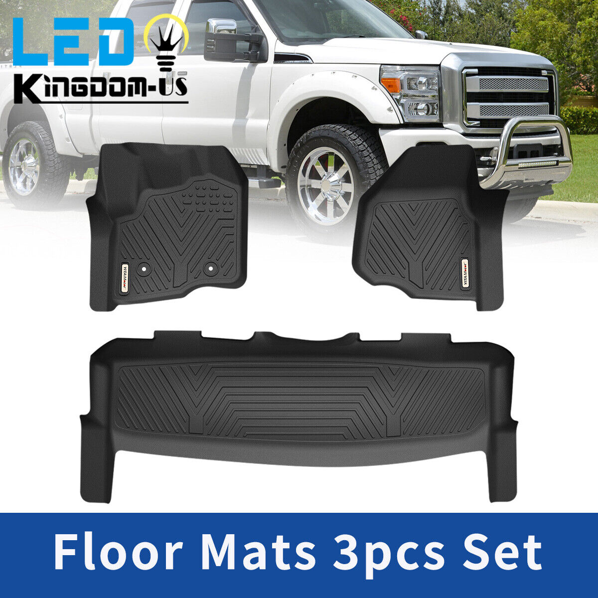 Floor Mats for 2012-2016 Ford F-250/F-350/F-450 SuperCrew Cab All Weather Liners
