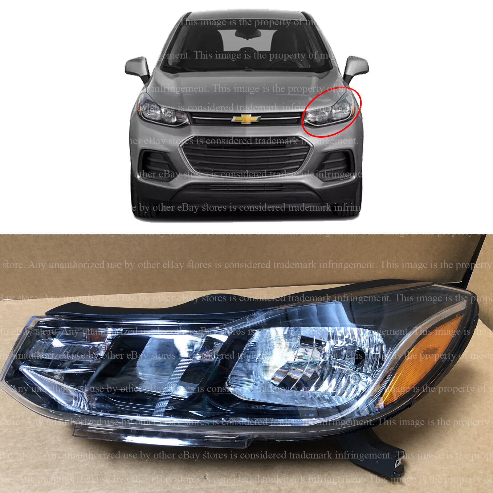 Front Halogen Headlamp Replacement for 2017 2022 Chevrolet Trax Left Driver LH