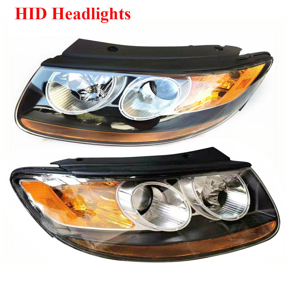 Pair Headlights Set Left+Right Head Lamp Assembly For 2007-2012 Hyundai Santa Fe