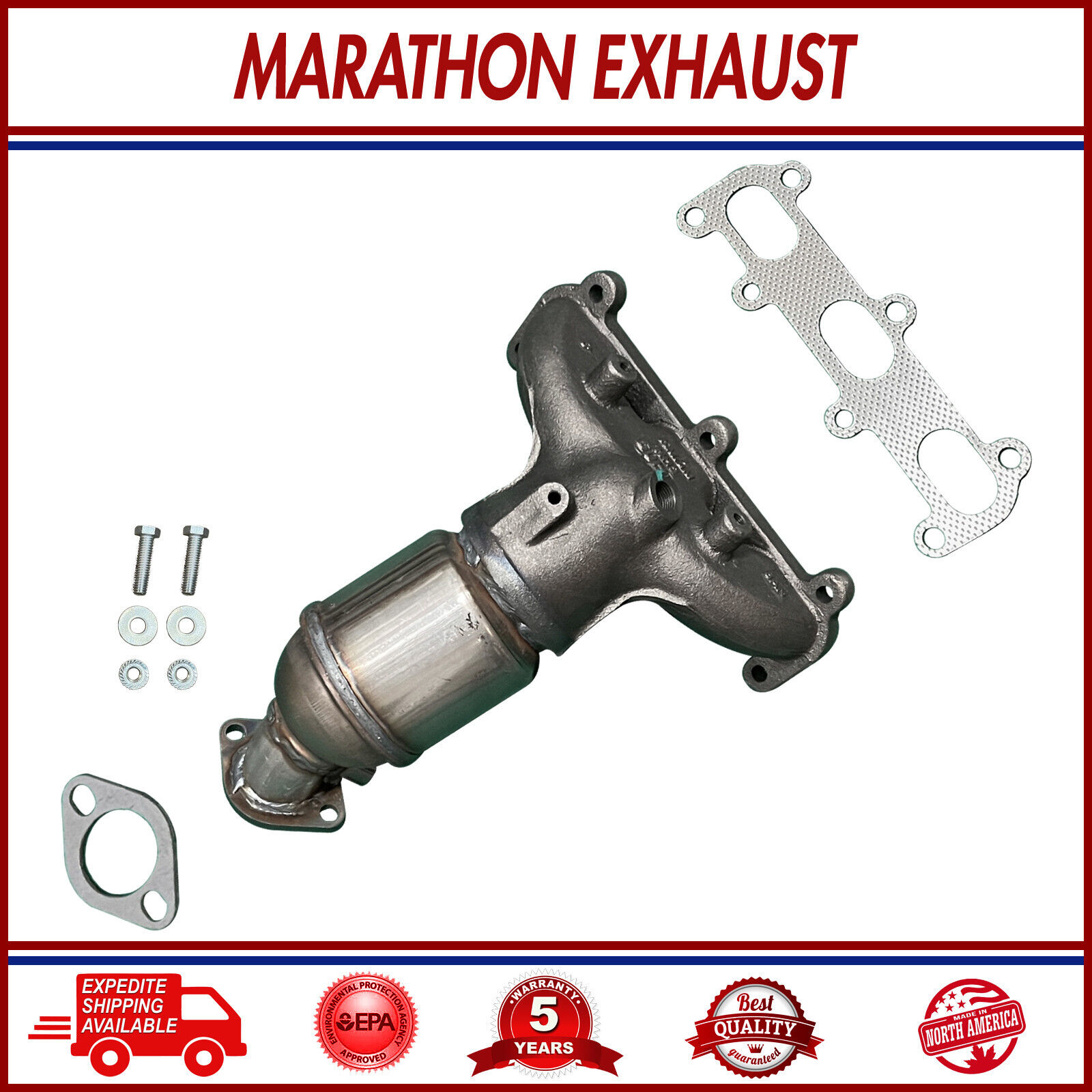 Front Manifold Catalytic For 05-06 Santa Fe|05-09 Tucson|05-10 Sportage 2.7L NEW