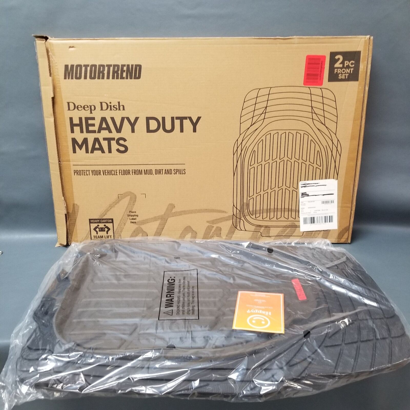 OPEN BOX MotorTrend® Deep Dish Heavy Duty Car Mats 2 Piece OF 923-BK-F FrontSet^