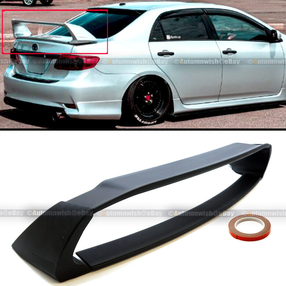 Fit 09-13 Toyota Corolla JDM ABS Unpainted Mugen Style 4Pic Trunk Wing Spoiler