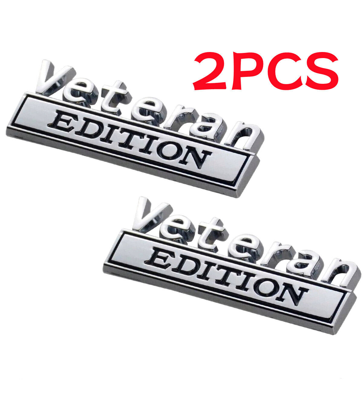 2pcs Veteran Edition Emblem Badge Car Truck Rear Tailgate Sticker Decal Alloy US