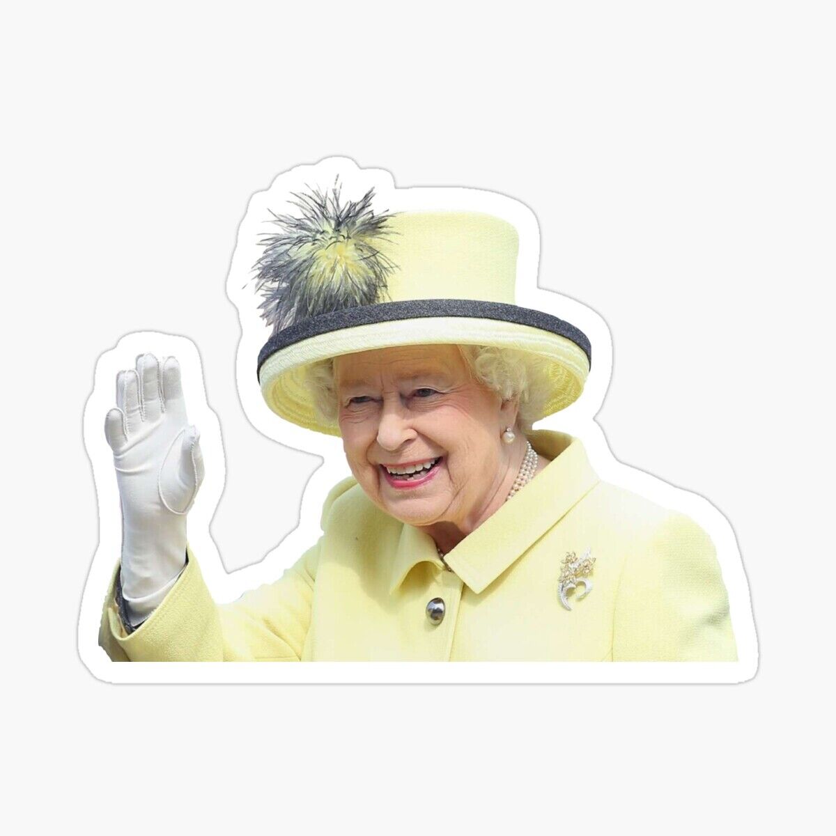 Queen Elizabeth Waving - Window Decal, Sticker Vinyl Waterproof Sticker 3\