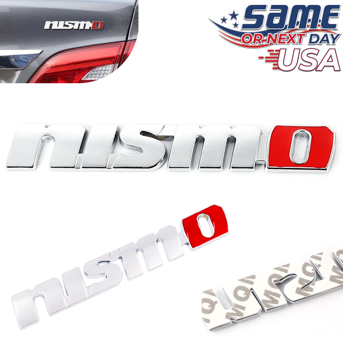NISMO EMBLEM Decal Sticker Nissan 350Z 370Z Juke Sentra Altima - CHROME & RED