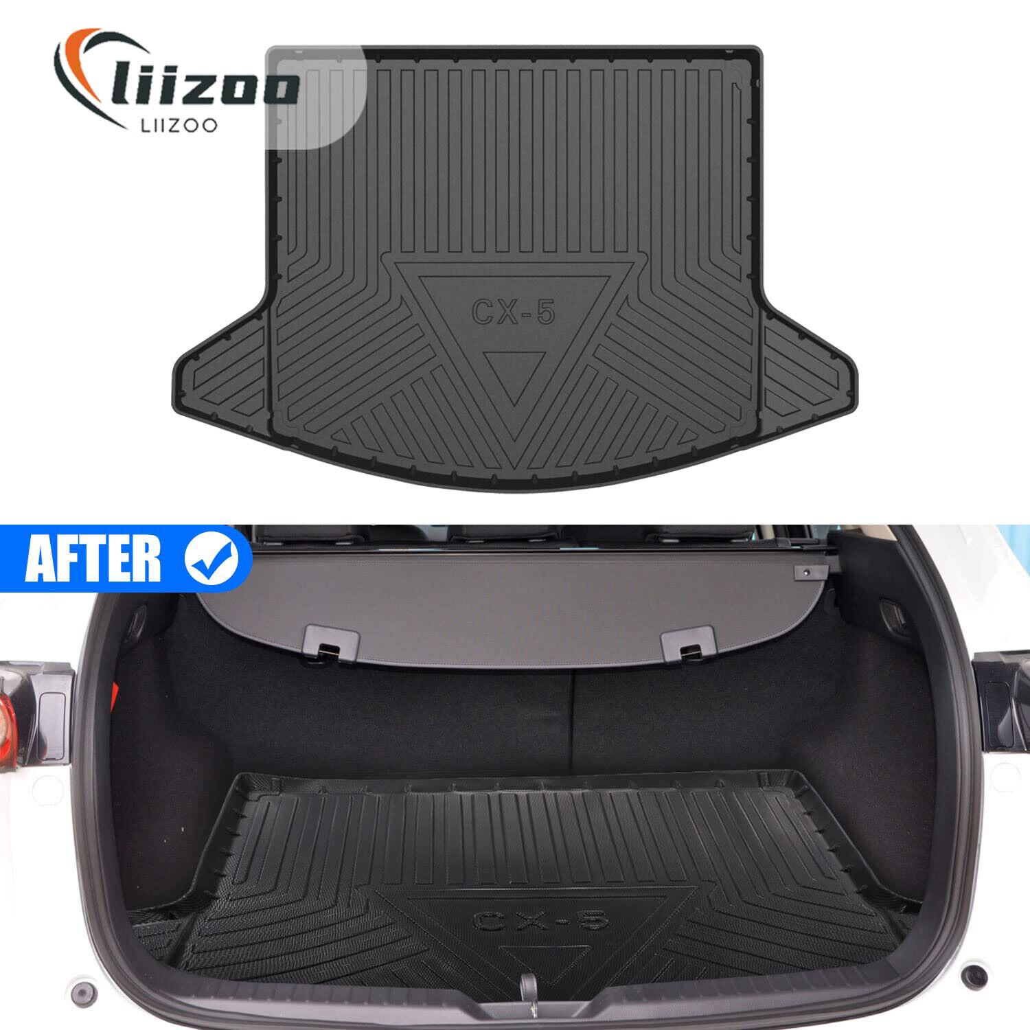 Cargo Liner Tray for 2017-2024 Mazda CX-5 TPE Rear Trunk Floor Mat All Weather