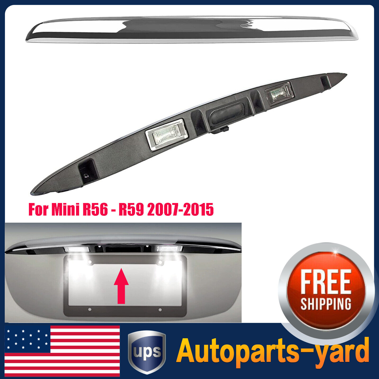 Fit for Mini Cooper 2007-2015 Chrome Rear Trunk Boot Handle Grip Lid 51132753603