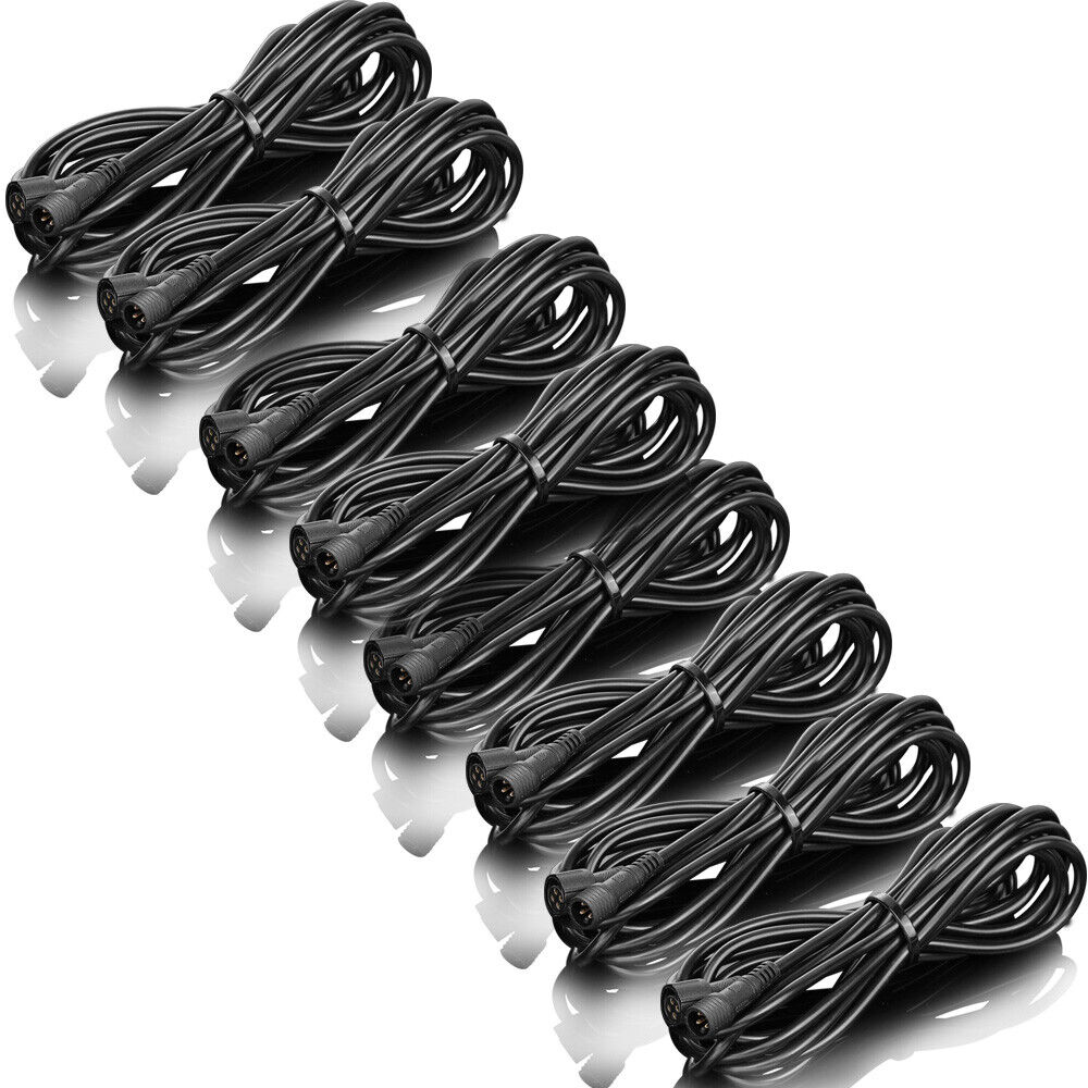 8X 4 Pin 8ft Extension Wire Cable Connectors For 4/6/8/12 Pod RGB LED Rock Light