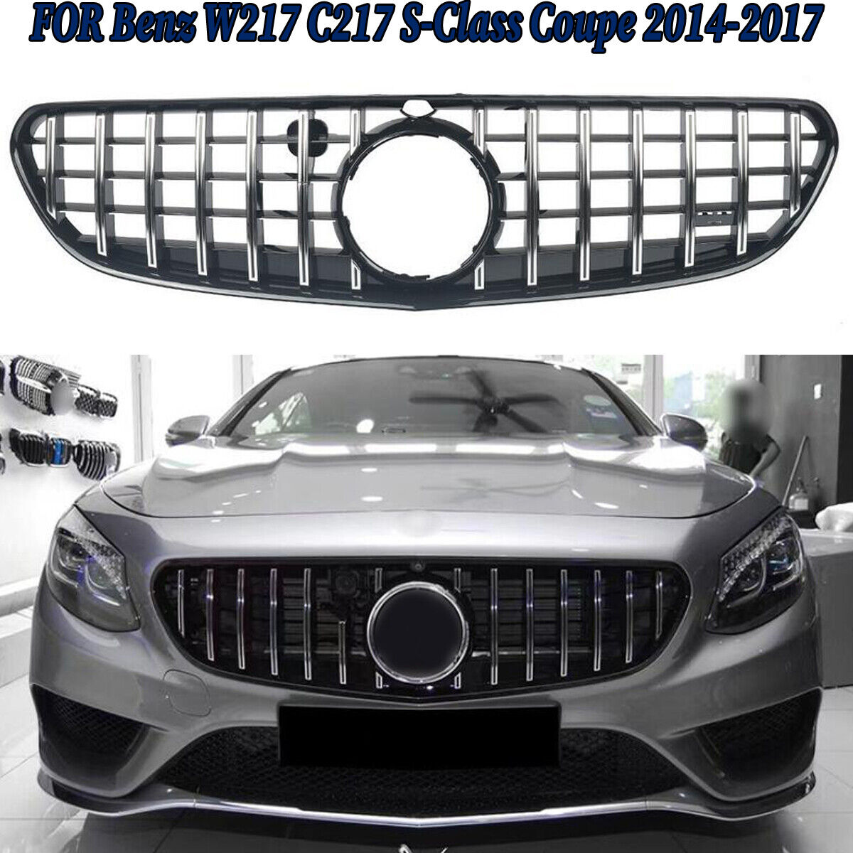 For 2014-2017 Mercedes-Benz C217 W217 S-Class Coupe GT Style Front Bumper Grille