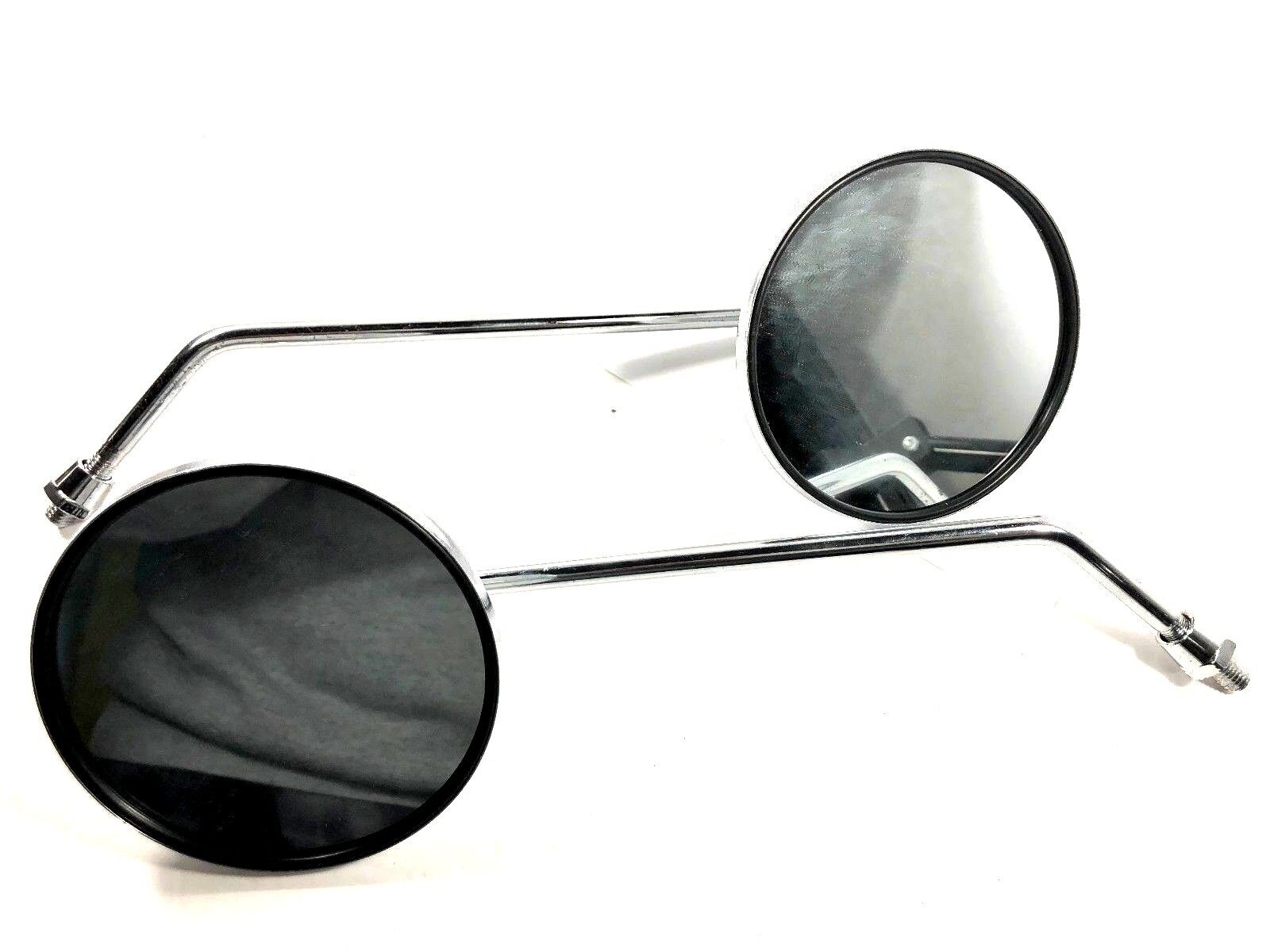 10MM CHROME MOTORCYCLE SCOOTER MIRRORS CUSTOM OVAL CF MOTO GY6 50CC 150CC