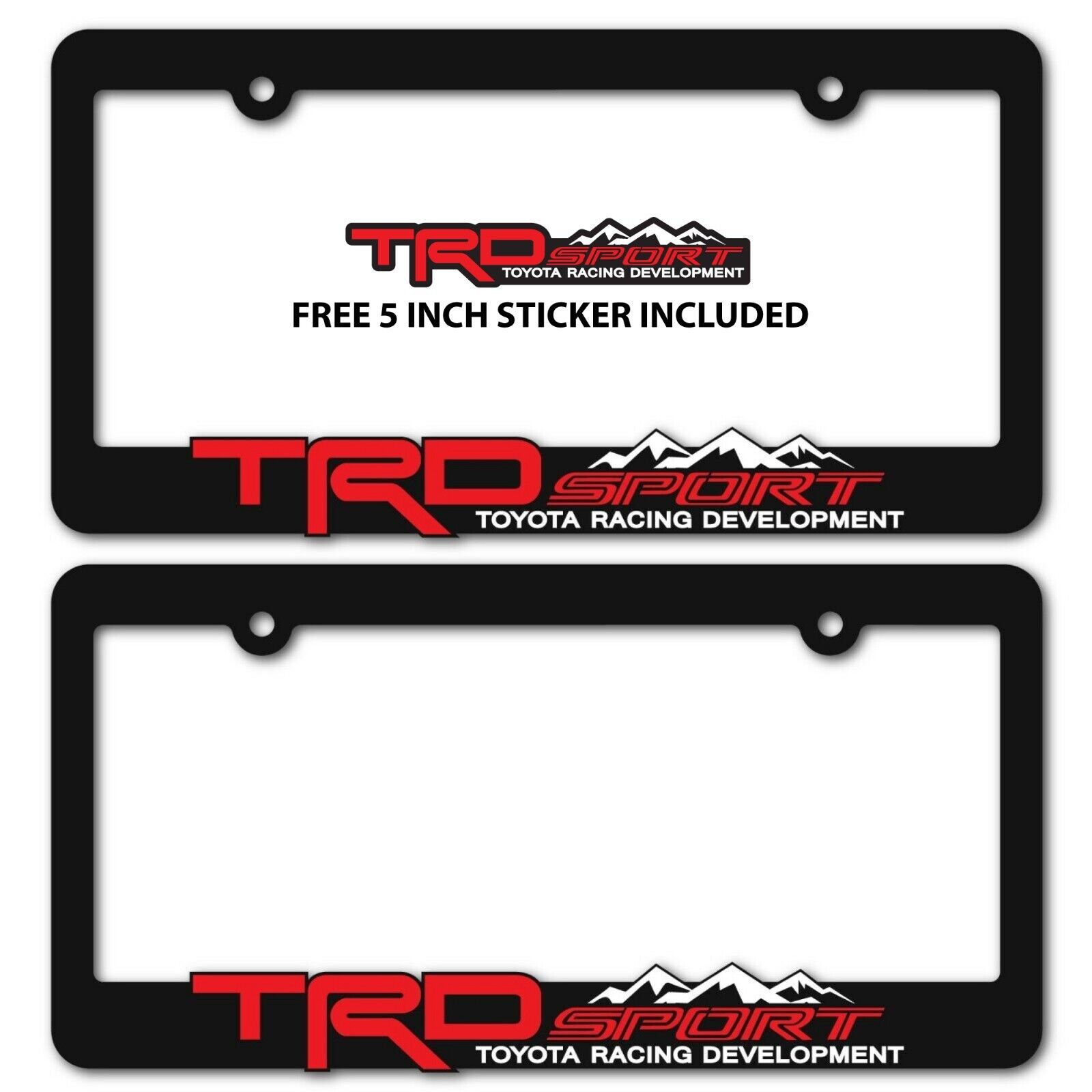 TRD-SPORT-License-Plate-Frames-Toyota-TRD-Tacoma-Tundra-4Runner-RAV4-Highlander