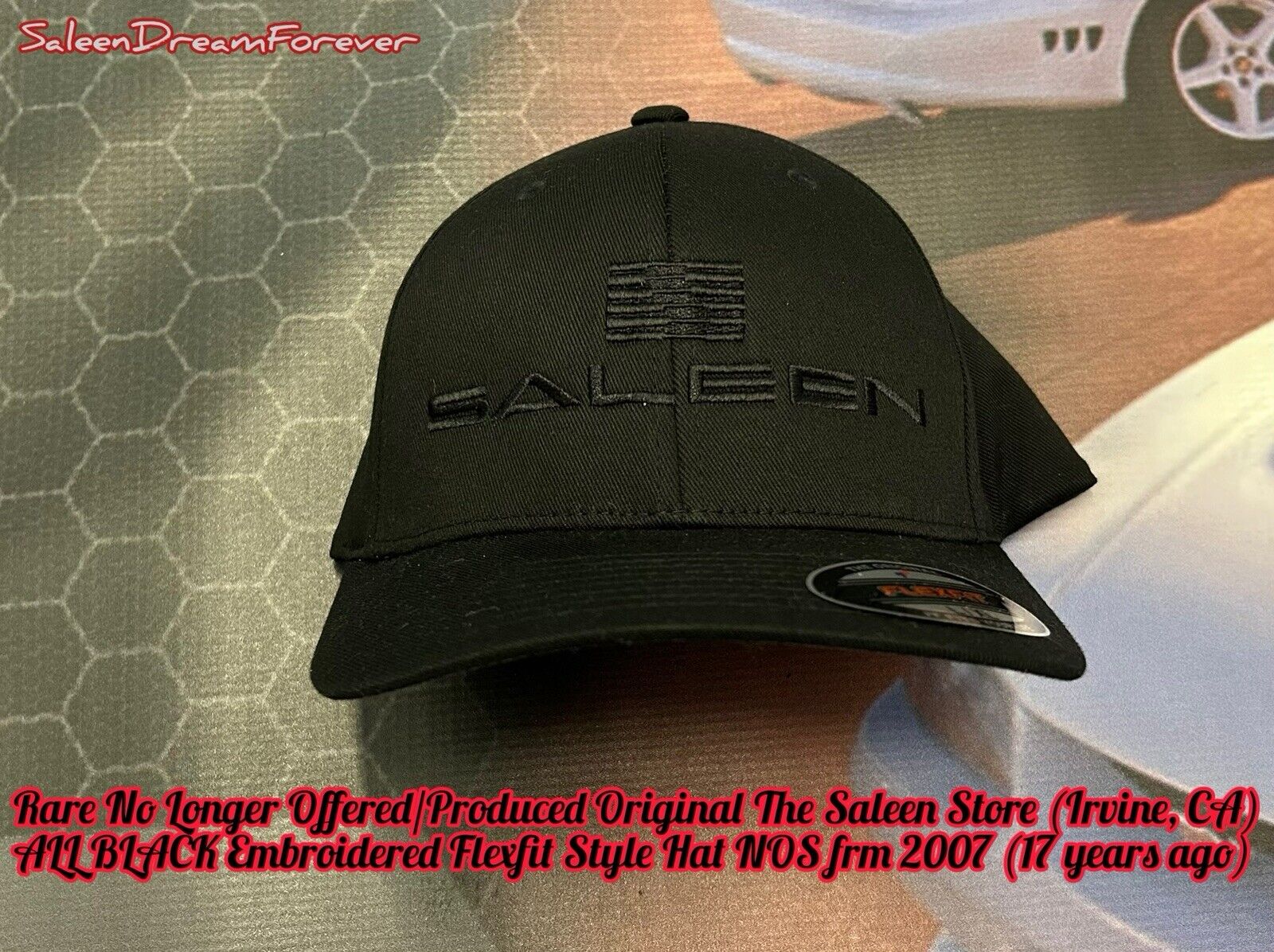 RARE THE SALEEN STORE ALL BLACK FLEXFIT HAT NOS S281 SC MUSTANG S331 TRUCK FORD
