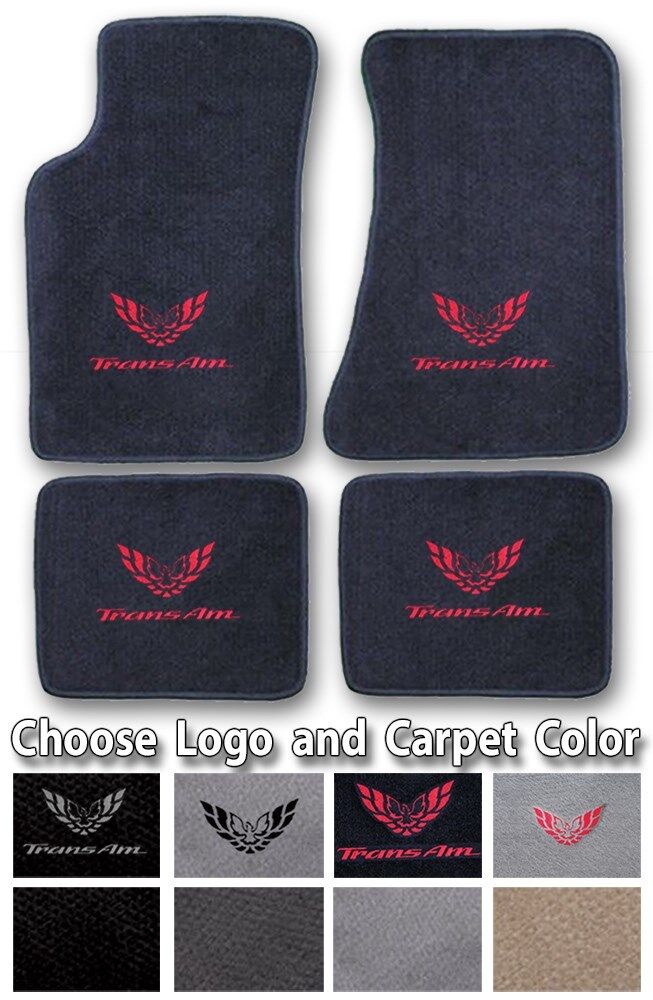 1982-2002 Pontiac Trans Am 4pc Carpet Floor Mats - Choose Color & Official Logo